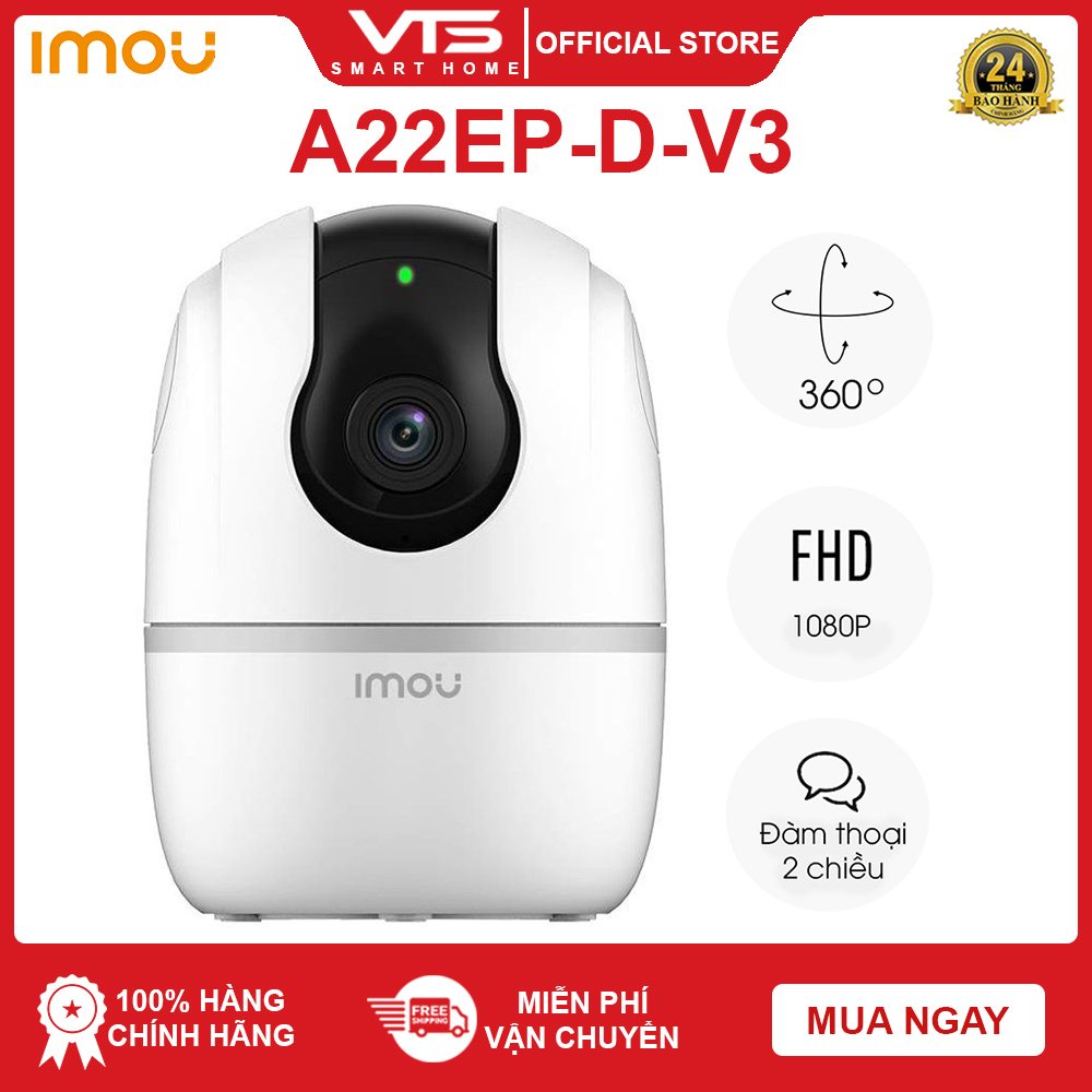 Camera WIFI IMOU A2 A22EP V3 2MP Full HD 1080P - Ranger 2 - Quay Quét 360 Độ - Đàm Thoại 2 Chiều - DIGI Smart VN 2