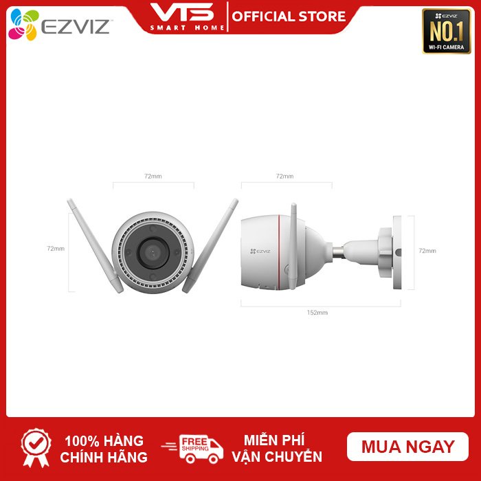 Camera Wifi EZVIZ C3TN 2K 3MP Full Color, Âm Thanh 2 Chiều, (Bảng Nâng Cấp C3N) - VTS Smart 6