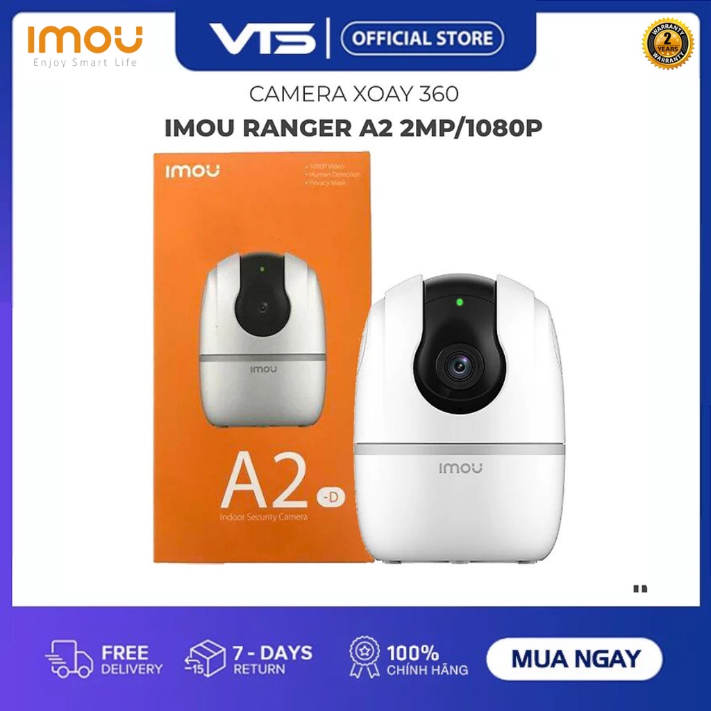 Camera WIFI IMOU A2 A22EP V3 2MP Full HD 1080P - Ranger 2 - Quay Quét 360 Độ - Đàm Thoại 2 Chiều - DIGI Smart VN