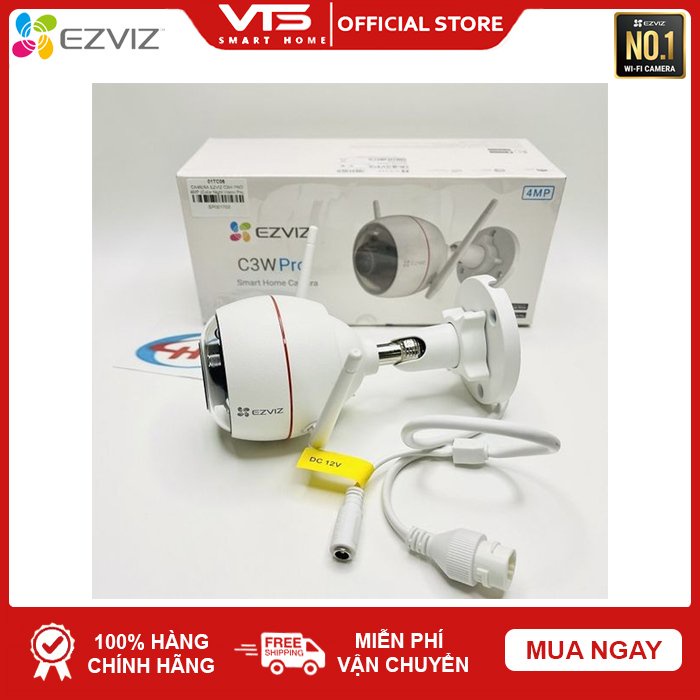 Camera WIFI Ngoài trời EZVIZ C3W PRO 4MP IP67, Màu Ban Đêm, Âm Thanh 2 Chiều, Đèn và Còi Báo Động, AI 7
