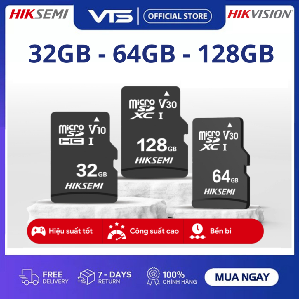Thẻ Nhớ Micro SD HIKSEMI (HIKVISION) 32GB/64GB/128GB/256GB Chính Hãng, Class 10, 92MB/s, Chuyên Dụng Cho Camera 2