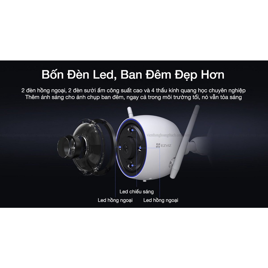 Camera IP Wifi EZVIZ H3 2K 3MP, Đàm Thoại 2 Chiều, Chuẩn H.265, Ai Thông Minh - VTS Store 7