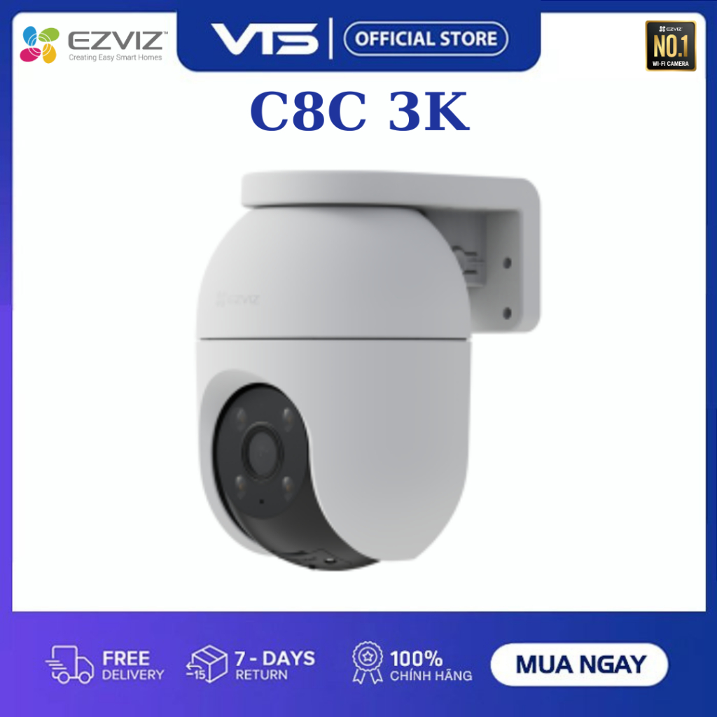 Camera Wifi EZVIZ C8C 2K+ 4MP/C8C 3K 5MP Ngoài Trời, Xoay 360 Độ, Đàm Thoại, Có Màu, Báo Động 2