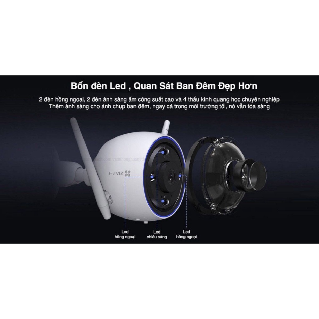 Camera IP Wifi EZVIZ H3 2K 3MP, Đàm Thoại 2 Chiều, Chuẩn H.265, Ai Thông Minh - VTS Store 5