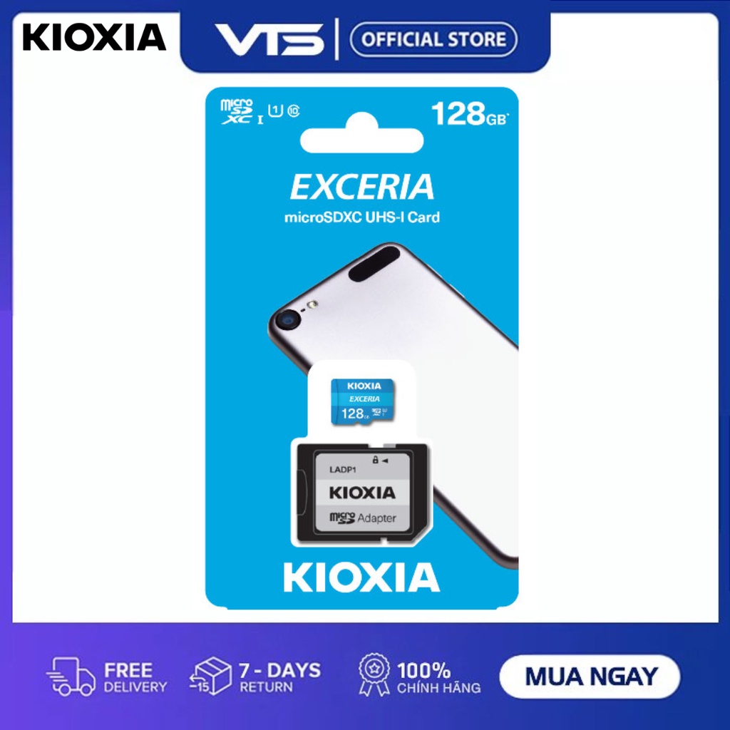 Thẻ nhớ Micro SD KIOXIA 128GB,64GB, 32GB Exceria, Hàng Chính Hãng- VTS SmartHome