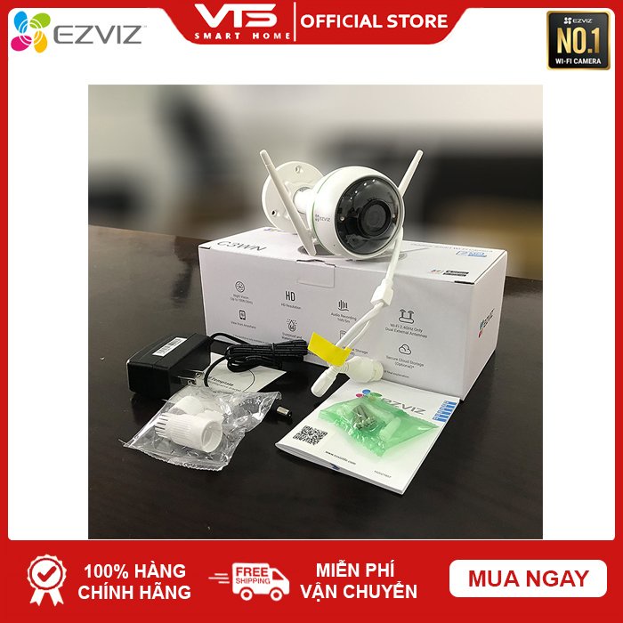 [NPP CHÍNH HÃNG] Camera Wifi EZVIZ C3WN 2.0MP, Hồng Ngoại 30M, Chống Bụi Bẩn IP66, Hỗ Trợ Thẻ Nhớ 256GB, BH 2 Năm - VTS 5
