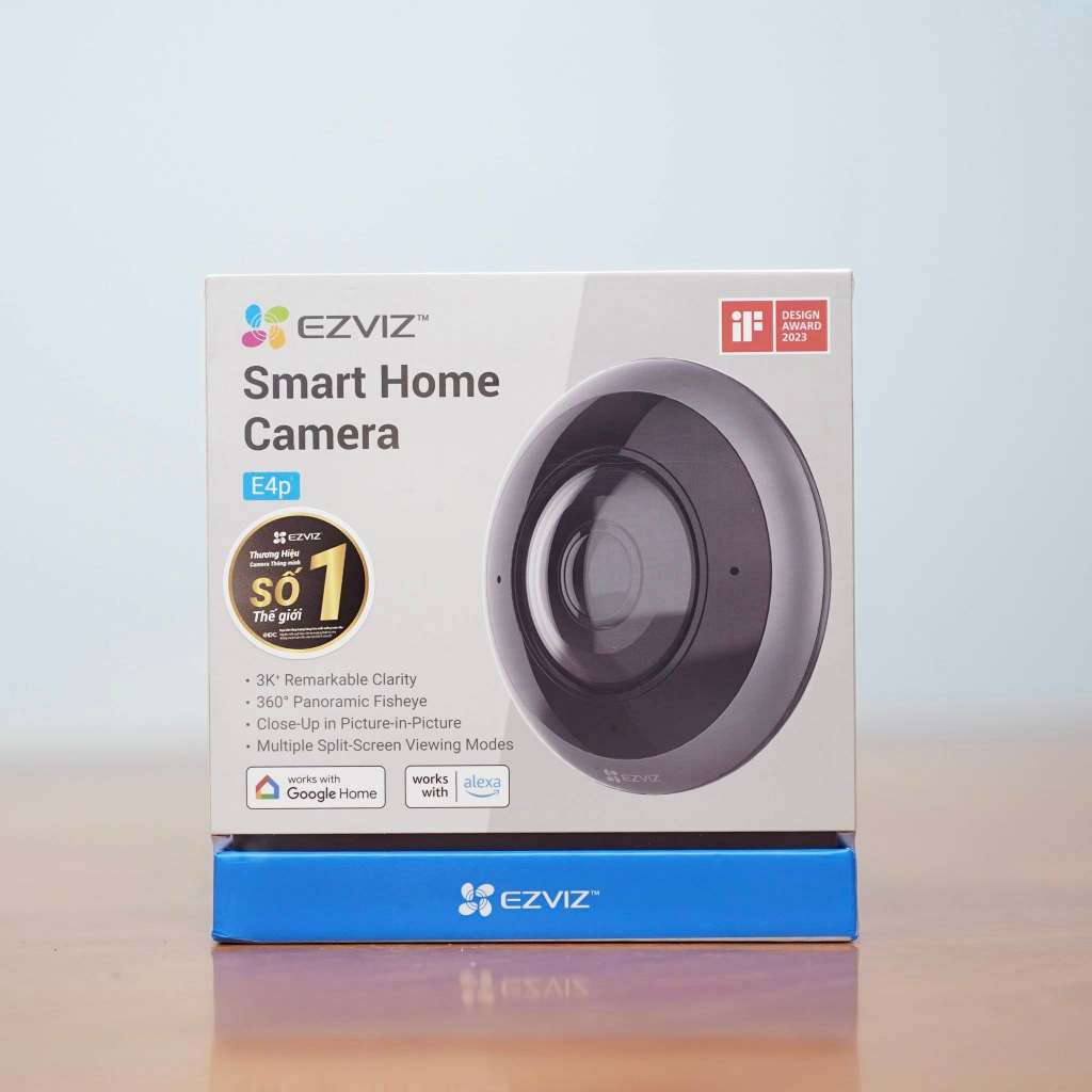Camera Wifi EZVIZ E4P 6MP 3K+ Mắt Cá Toàn Cảnh - Fish Eye Camera, AI Nhận Dạng Người, Đàm Thoại, Nhìn Đêm Hồng Ngoại