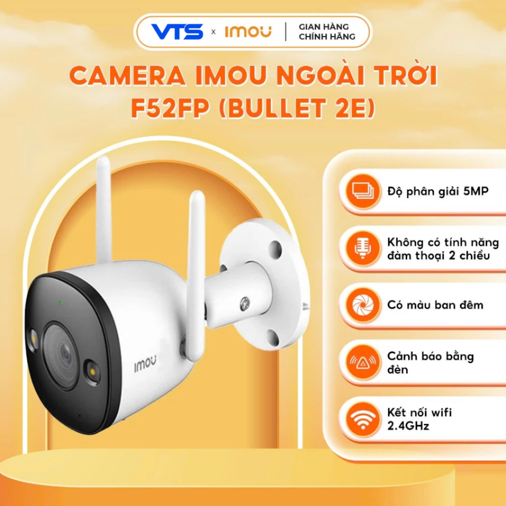Camera Wifi IMOU Bullet 2E F32FP 3MP/F52FP 5MP Ngoài Trời, Chỉ Thu Âm, Có Màu Ban Đêm 7