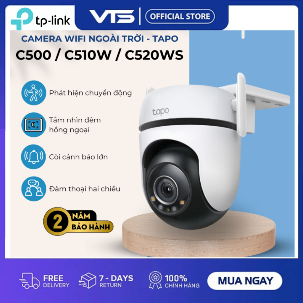 Camera WiFi TP-Link Tapo C510W / C520WS / C530WS Ngoài Trời, Xoay 360 Độ, Chính Hãng 3