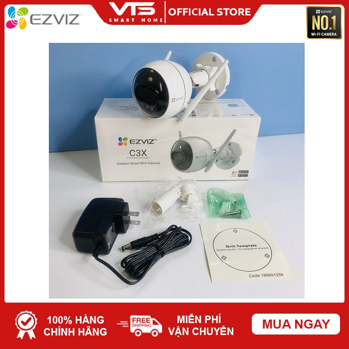 [NPP CHÍNH HÃNG] Camera IP Wifi Ngoài Trời Ezviz C3X Bản Mắt Kép Có Màu Ban Đêm Full HD 1080P - Hàng Chính Hãng - VTS 4