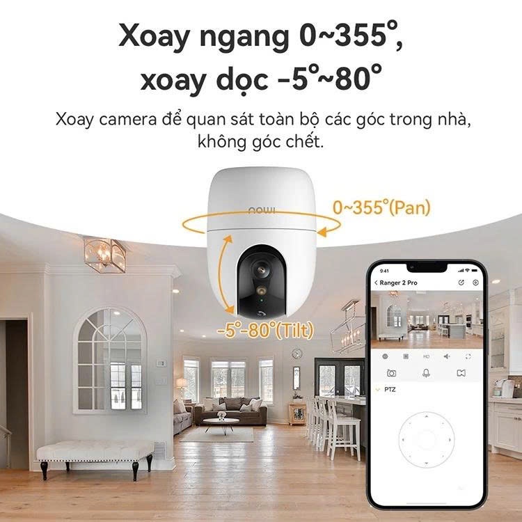 Camera Wifi IMOU Ranger 2 A32EP/A52P, Ranger 2 Pro, Ranger Mini K2MP 3MP/5MP, Xoay 360 độ, Đàm Thoại 11