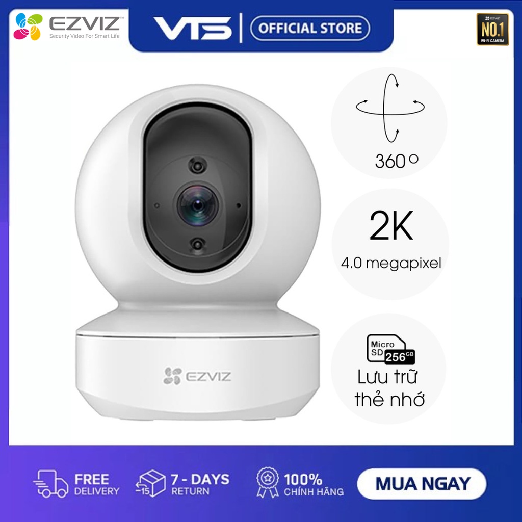 [NPP CHÍNH HÃNG] Camera EZVIZ TY1 4MP 2K Siêu Nét - Xoay 360 độ - Đàm thoại 2 chiều - Theo Dõi Chuyển Động - VTS 9