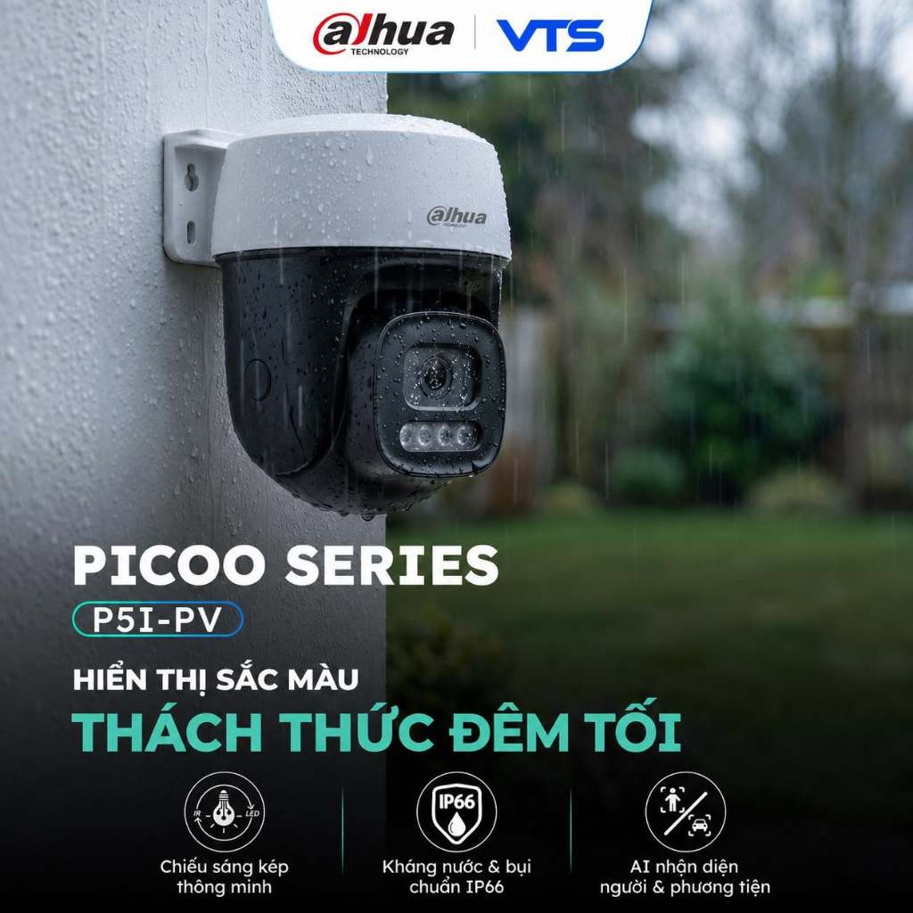 Camera Wifi DAHUA P3I 3MP/P5I 5MP Ngoài Trời, Có Màu Ban Đêm, Xoay 360 Độ, Đàm Thoại, Theo Dõi 5
