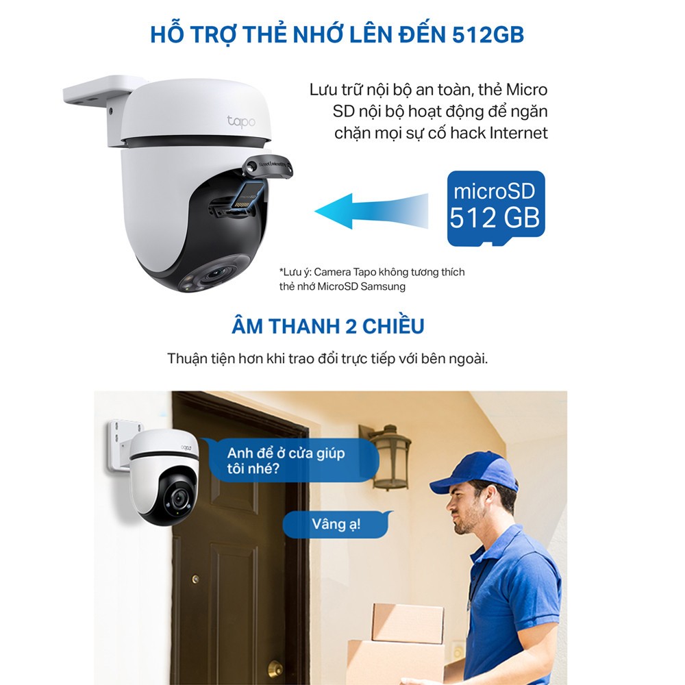 Camera WiFi TP-Link Tapo C510W / C520WS / C530WS Ngoài Trời, Xoay 360 Độ, Chính Hãng 9