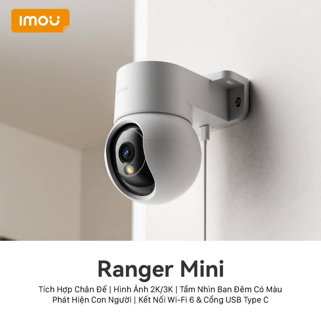 Camera Wifi IMOU Ranger Mini K2MP 3MP/5MP, Tích Hợp Chân Đế, Xoay 360 Độ, Phát Hiện Người, Có Màu 7