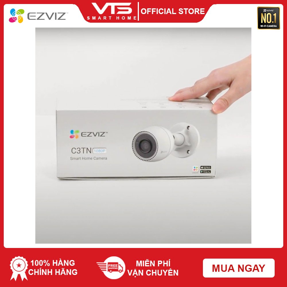 [NPP CHÍNH HÃNH] Camera IP Wifi EZVIZ C3TN 2MP, H.265 Ngoài Trời, (Bản Nâng Cấp C3WN), Chuẩn IP67- VTS Smarthome 4