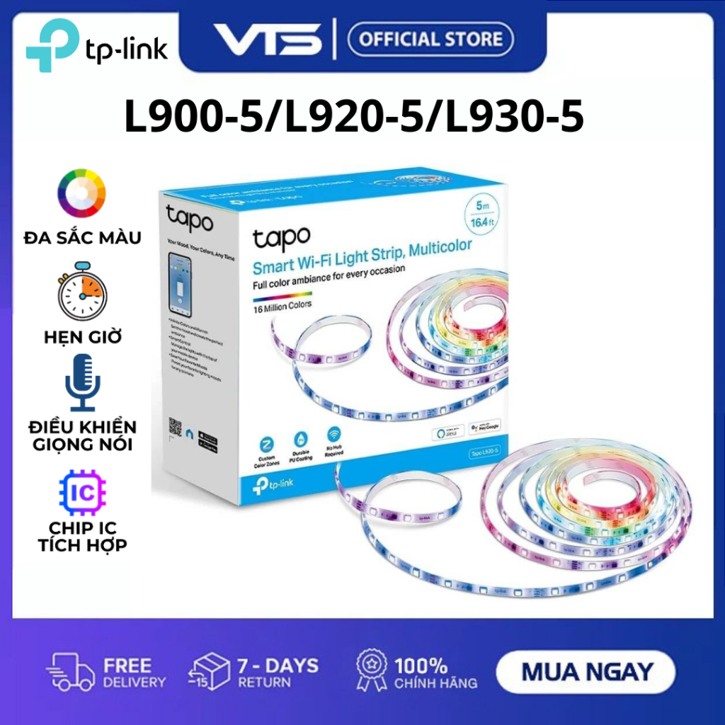 Bộ Led Dây TP-Link Tapo L900-5 / L920-5 / L930-5 WiFi Điều Khiển Thông Minh Nhiều Màu Sắc, Dây Dài 5 Mét 3