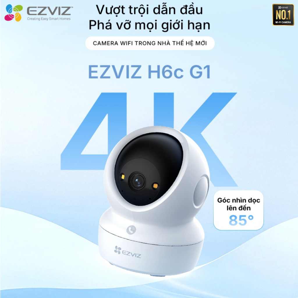 Camera Wifi EZVIZ H6C G1 4K 8MP, H6C G1 3MP/5MP, H6C PRO - Xoay 360 Độ, Đàm Thoại 2 Chiều, Theo Dõi 5
