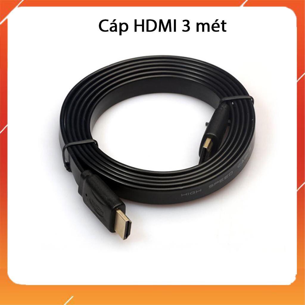 Dây Cáp HDMI 1.5m 3m 5m 10m dẹt đen - Dây cáp kết nối cổng HDMI 2 đầu tốt chống nhiễu - Việt Toàn Smarthome
