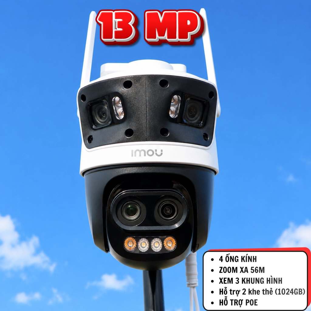 Camera Wifi IMOU Cruiser Triple S7UP-11M0WED 11MP, Cruiser Dual S7XEP 10MP,S7XFP Pro 8MP, Full Color,Còi Đèn Báo Xanh Đỏ 8