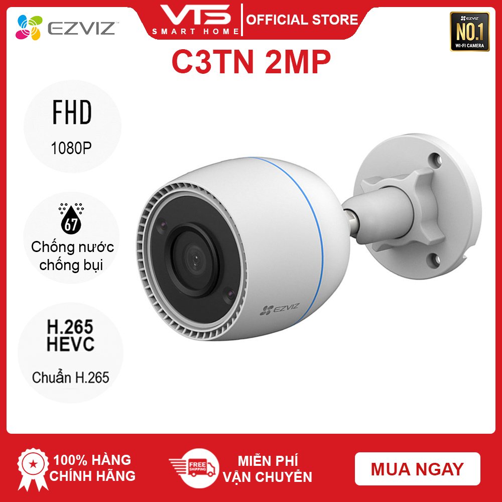 [NPP CHÍNH HÃNH] Camera IP Wifi EZVIZ C3TN 2MP, H.265 Ngoài Trời, (Bản Nâng Cấp C3WN), Chuẩn IP67- VTS Smarthome 9