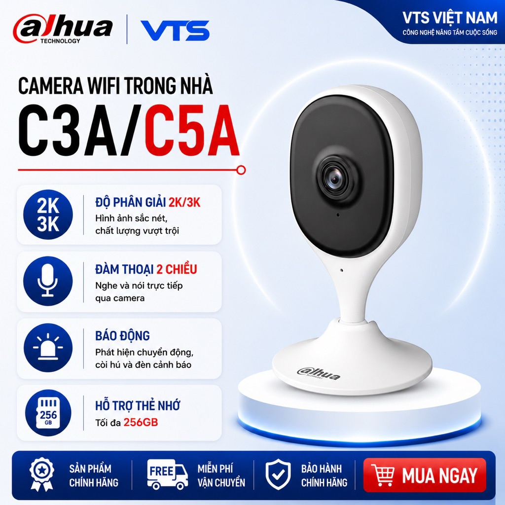 Camera Wifi DAHUA Cube A1 C3A 3MP/C5A 5MP Trong Nhà, Đế Nam Châm, Đàm Thoại 2 Chiều 2