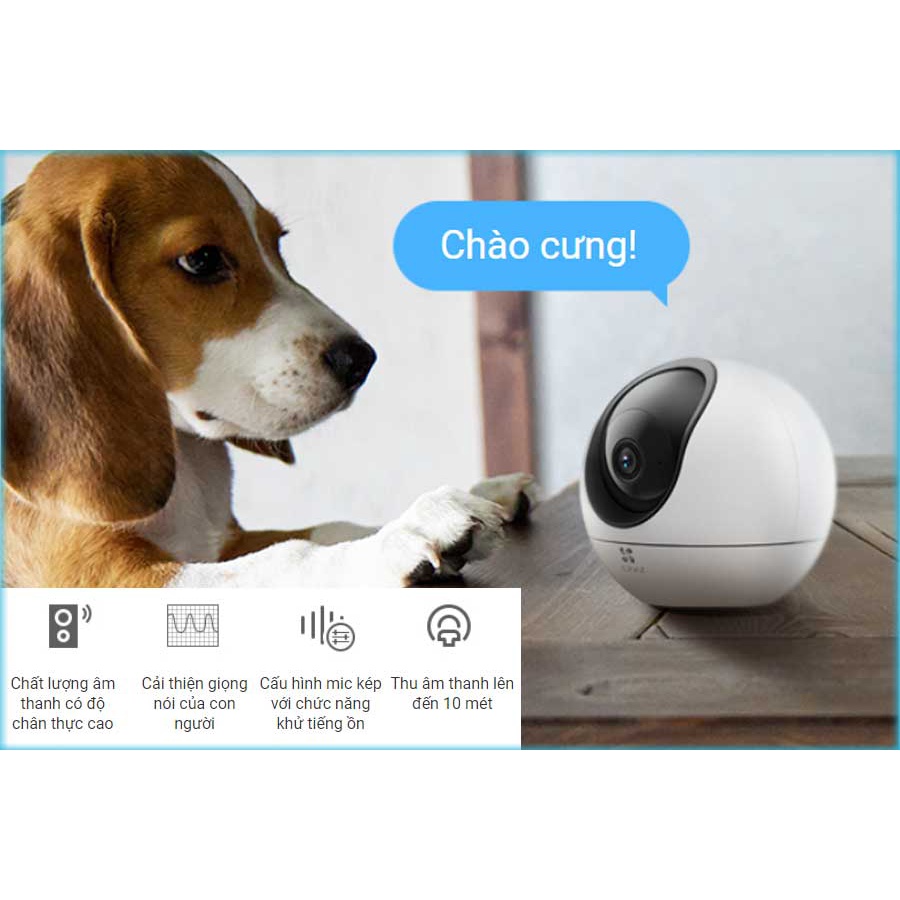 Camera Wifi EZVIZ H6 3K 5MP/C6C 4K 8MP Trong Nhà, Xoay 360 Độ, Đàm Thoại 2 Chiều, Theo Dõi 8