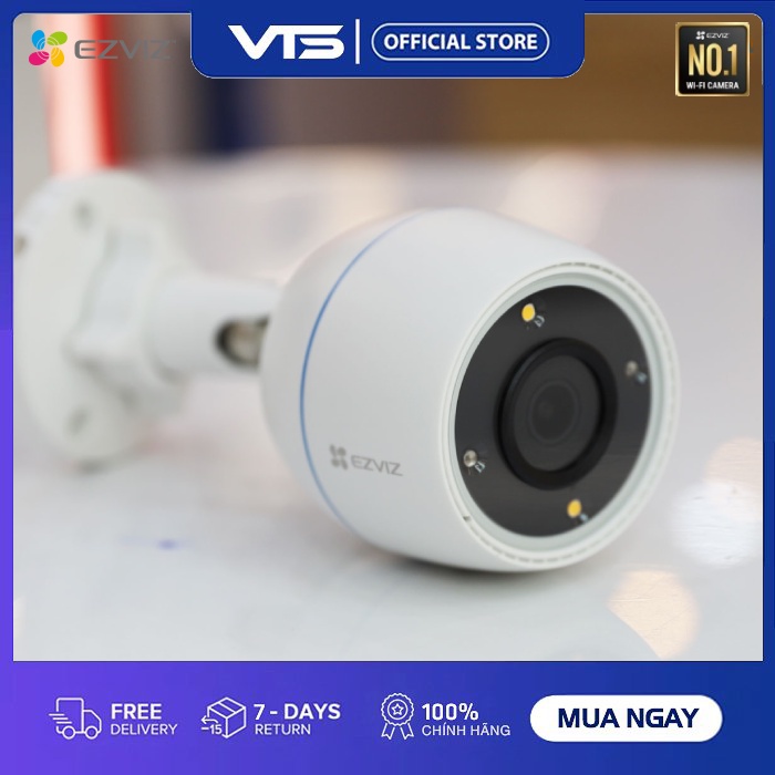 Camera IP Wifi EZVIZ H3C 2MP Color, Full HD - Có Màu Ban Đêm - H.265 Ngoài Trời, Chuẩn IP67 - VTS VN 7