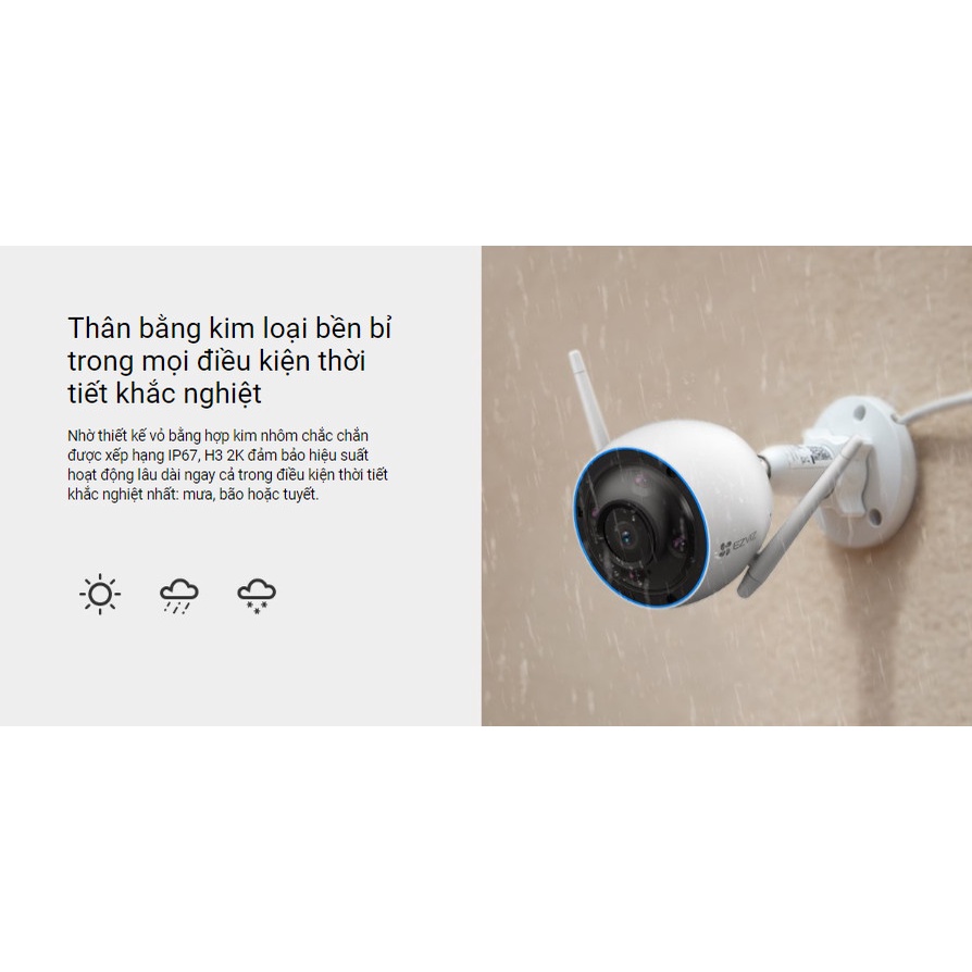 Camera Wifi EZVIZ H3 2K 3MP/H3 3K 5MP, Đàm Thoại 2 Chiều, Có Màu Ban Đêm, Chuẩn H.265 - VTS VN 7