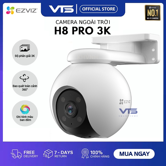 Camera Wifi EZVIZ H80X 4K 8MP, H8X 4MP, H8 PRO, Xoay 360 Độ, Đàm Thoại, Có Màu Ban Đêm, Theo Dõi 4