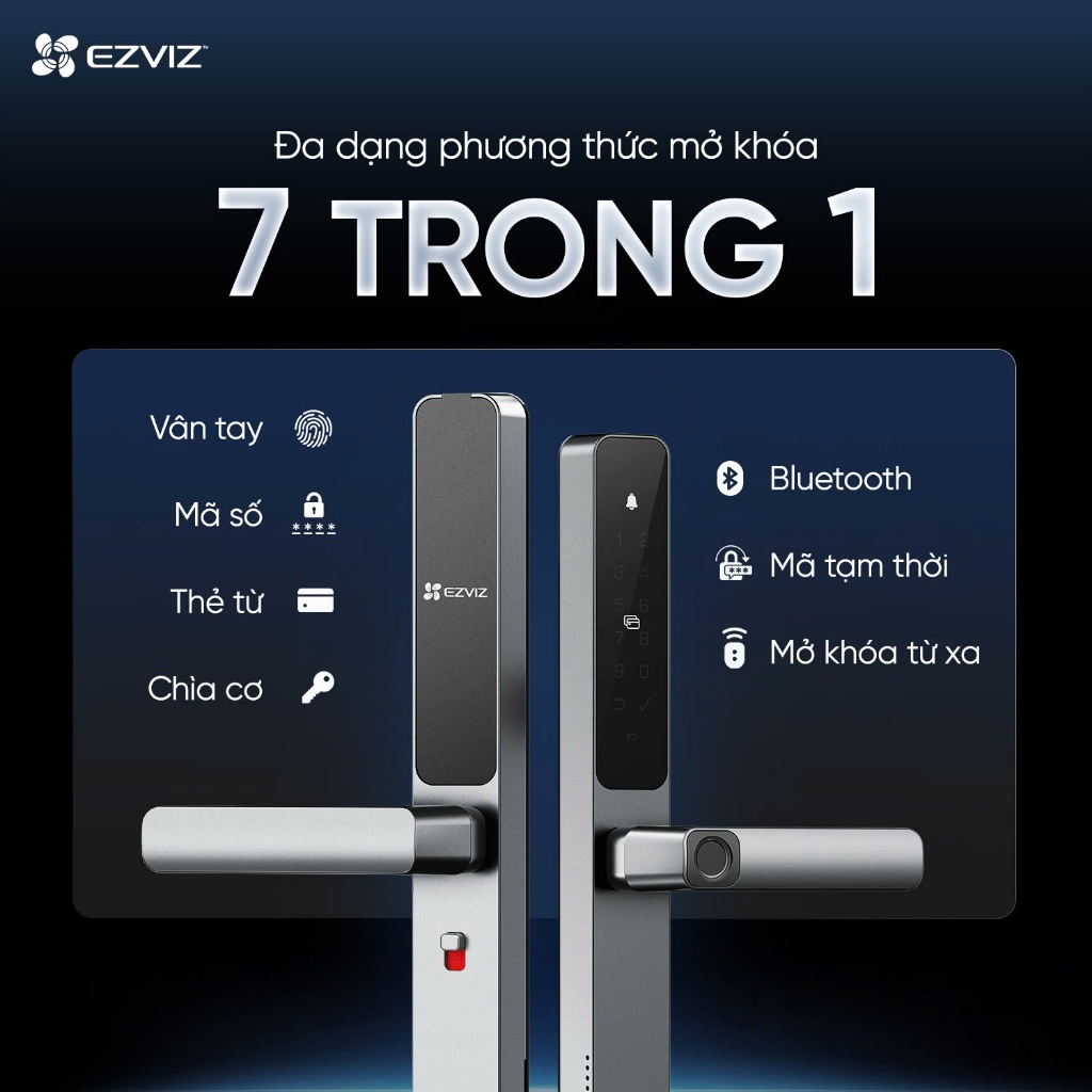 Khóa Vân Tay EZVIZ DL06/DL06 Pro - Phù Hợp Cửa Nhôm, Khóa Từ Xa Qua App, Vân Tay, Thẻ Từ, Mật Khẩu 8