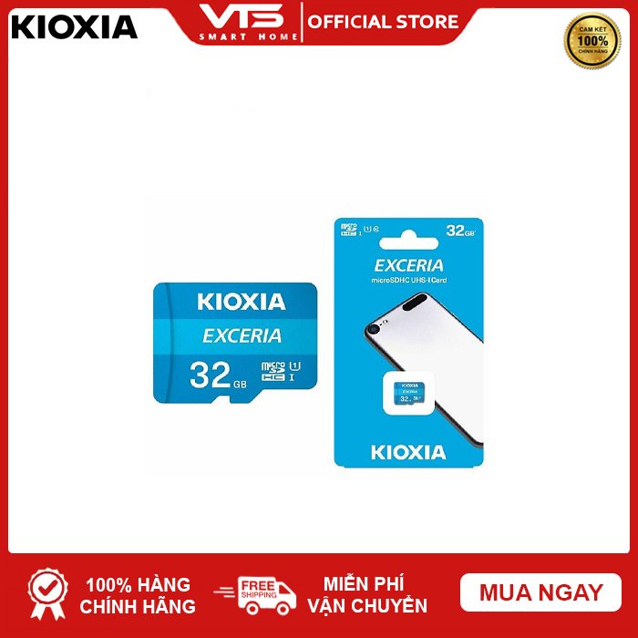 Thẻ nhớ Micro SD Kioxia Exceria 32GB (Xanh) - Formerly Toshiba Memory - BH 3 Năm 2