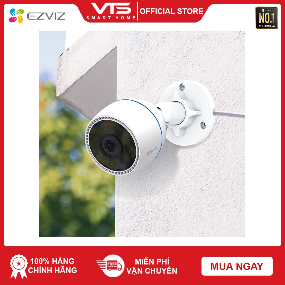 [NPP CHÍNH HÃNH] Camera IP Wifi EZVIZ C3TN 2MP, H.265 Ngoài Trời, (Bản Nâng Cấp C3WN), Chuẩn IP67- VTS Smarthome 2