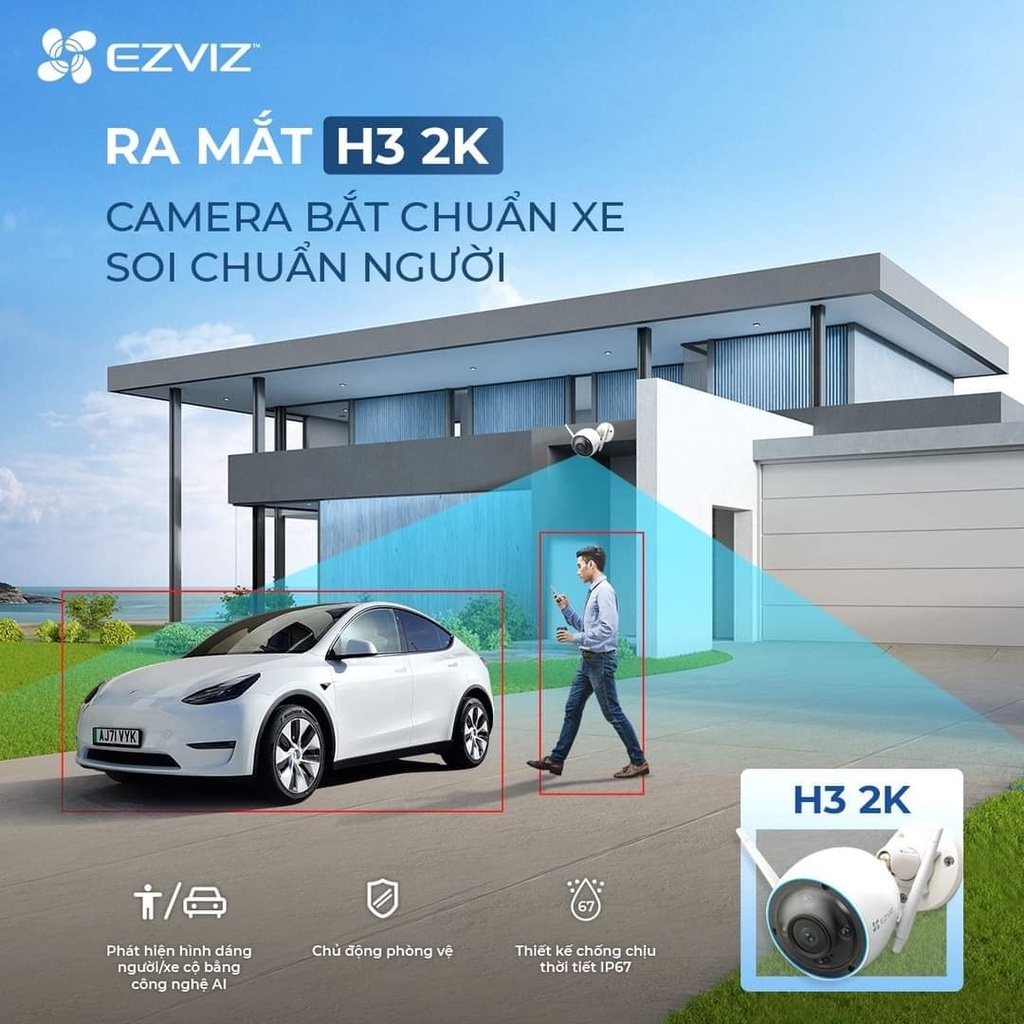 Camera IP Wifi EZVIZ H3 2K 3MP, Đàm Thoại 2 Chiều, Chuẩn H.265, Ai Thông Minh - VTS Store 4