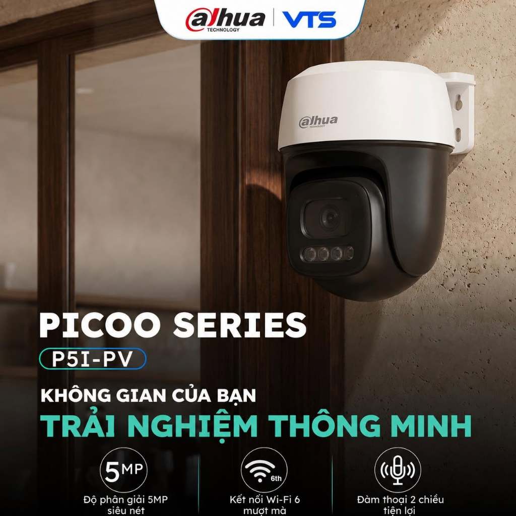 Camera Wifi DAHUA P3I 3MP/P5I 5MP Ngoài Trời, Có Màu Ban Đêm, Xoay 360 Độ, Đàm Thoại, Theo Dõi 4