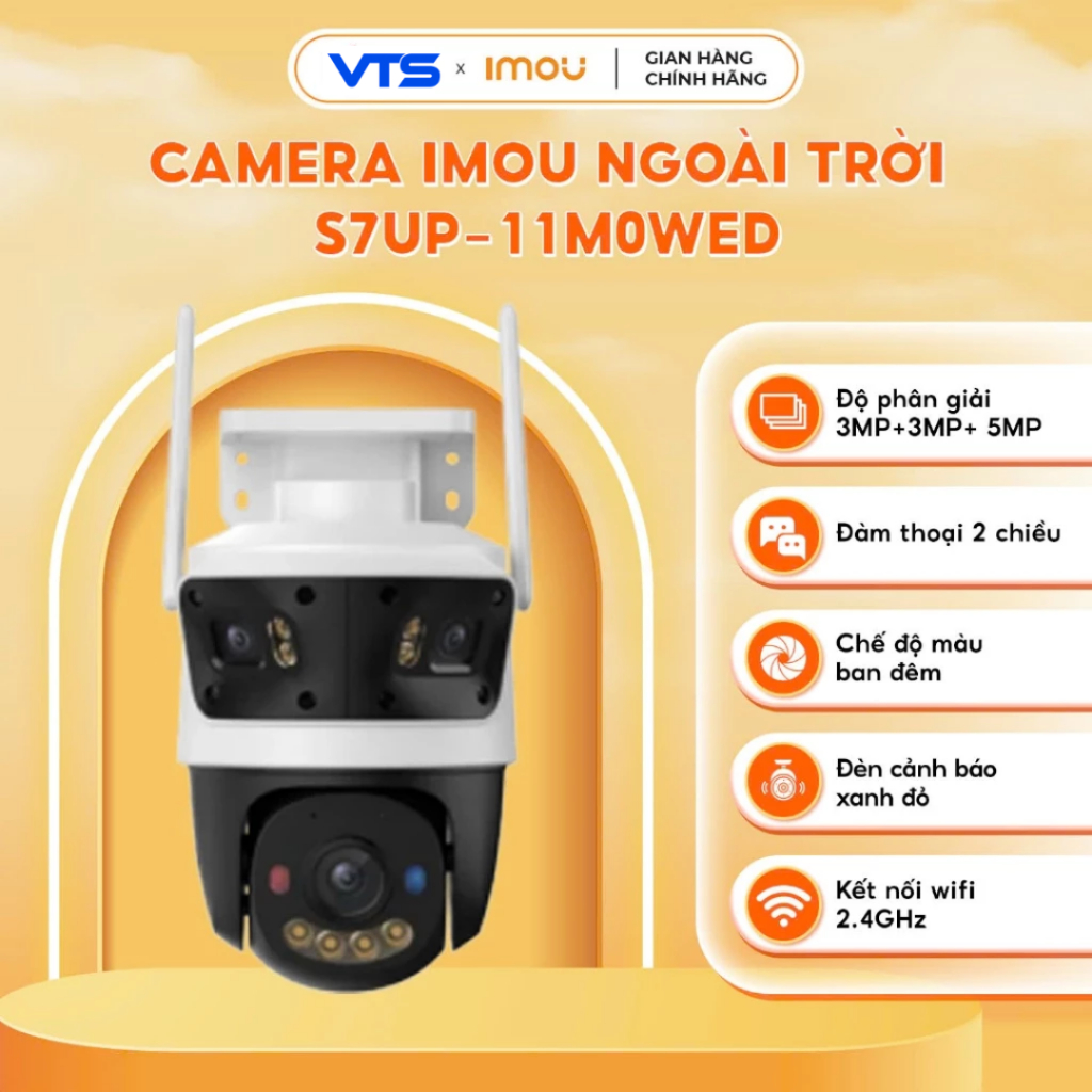 Camera Wifi IMOU Cruiser Triple S7UP-11M0WED 11MP, Cruiser Dual S7XEP 10MP,S7XFP Pro 8MP, Full Color,Còi Đèn Báo Xanh Đỏ 4