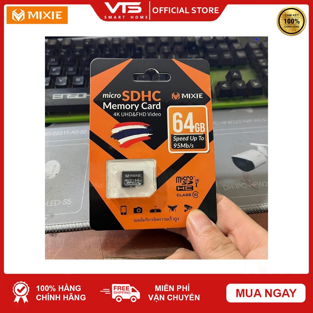 Thẻ nhớ Micro SD Mixie 64Gb 95MB/s U3, Chuyên dụng cho Camera Chính Hãng, Bảo Hành 3 Năm - VTS Store 5