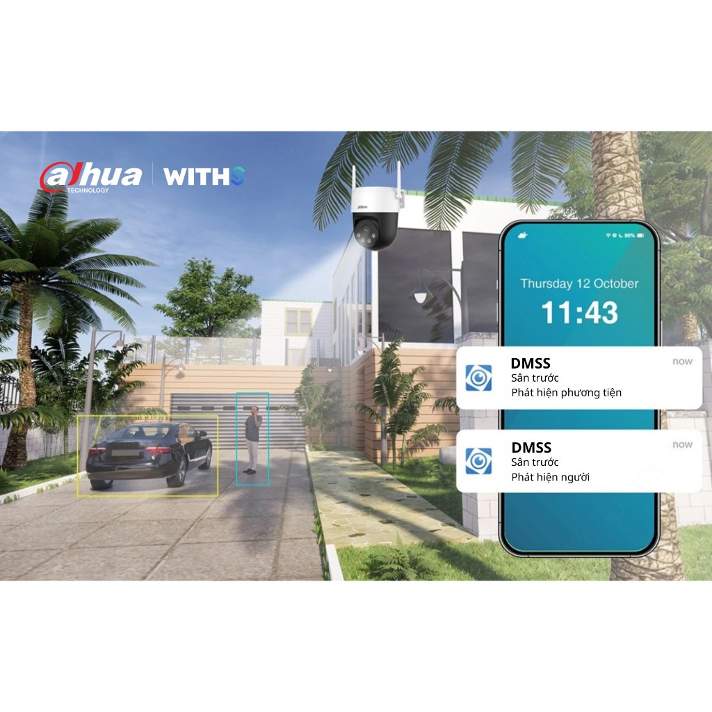 Camera Wifi DAHUA PICOO A2 DH-P3AS-PV 3MP/ DH-P5AS-PV 5MP Ngoài Trời, Xoay 360 Độ, Có Màu Ban Đêm, Đàm Thoại 9