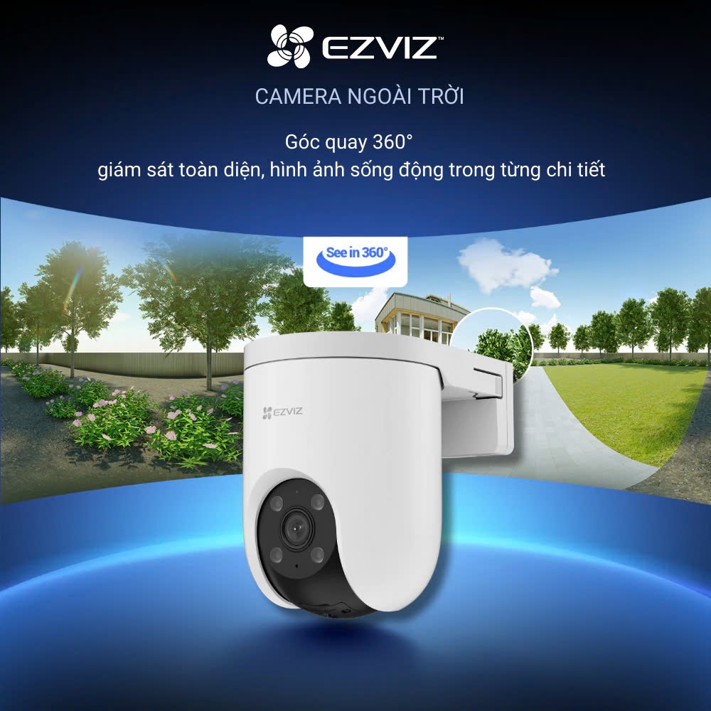 Camera Wifi EZVIZ H8C PRO 3MP 2K, Xoay 360 Độ, Trò Chuyện 2 Chiều, Ghi Hình Màu Ban Đêm - VTS 7