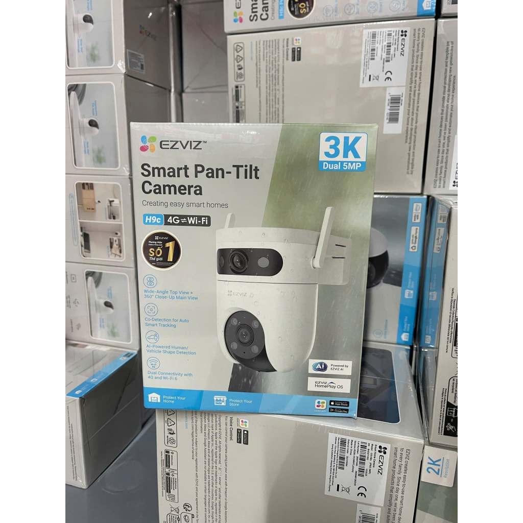 Camera Wifi 2 Mắt EZVIZ H9C 2K 6MP/H9C 3K 10MP/H90 Dual, Xoay 360 Độ, Đàm Thoại 2 Chiều, Full Color 8