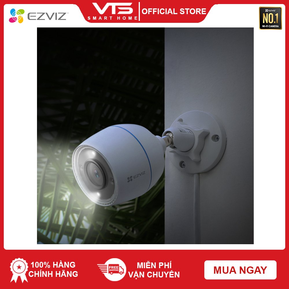 [NPP CHÍNH HÃNH] Camera IP Wifi EZVIZ C3TN 2MP Full Color, H.265 Ngoài Trời, Có Màu Ban Đêm, Tích Hợp Micro Thu Âm - VTS 4