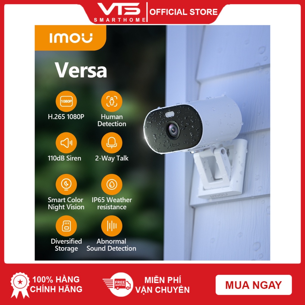 [NPP CHÍNH HÃNG] Camera Wifi Imou VERSA C22FP 2MP Dùng Trong Nhà Ngoài Trời Nhỏ Gọn Màu Ban Đêm Đế Nam Châm Chống Nước 10