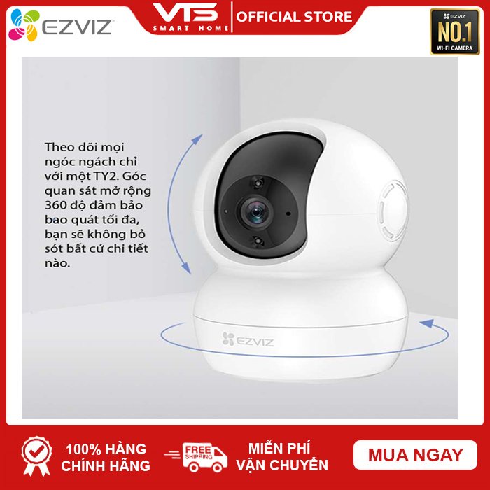 [FREESHIP] Camera WiFi TY2 1080P EZVIZ (Phiên Bản Nâng Cấp C6N) - Xoay 360 độ - Đàm Thoại 2 Chiều - Bảo Hành 2 Năm 5