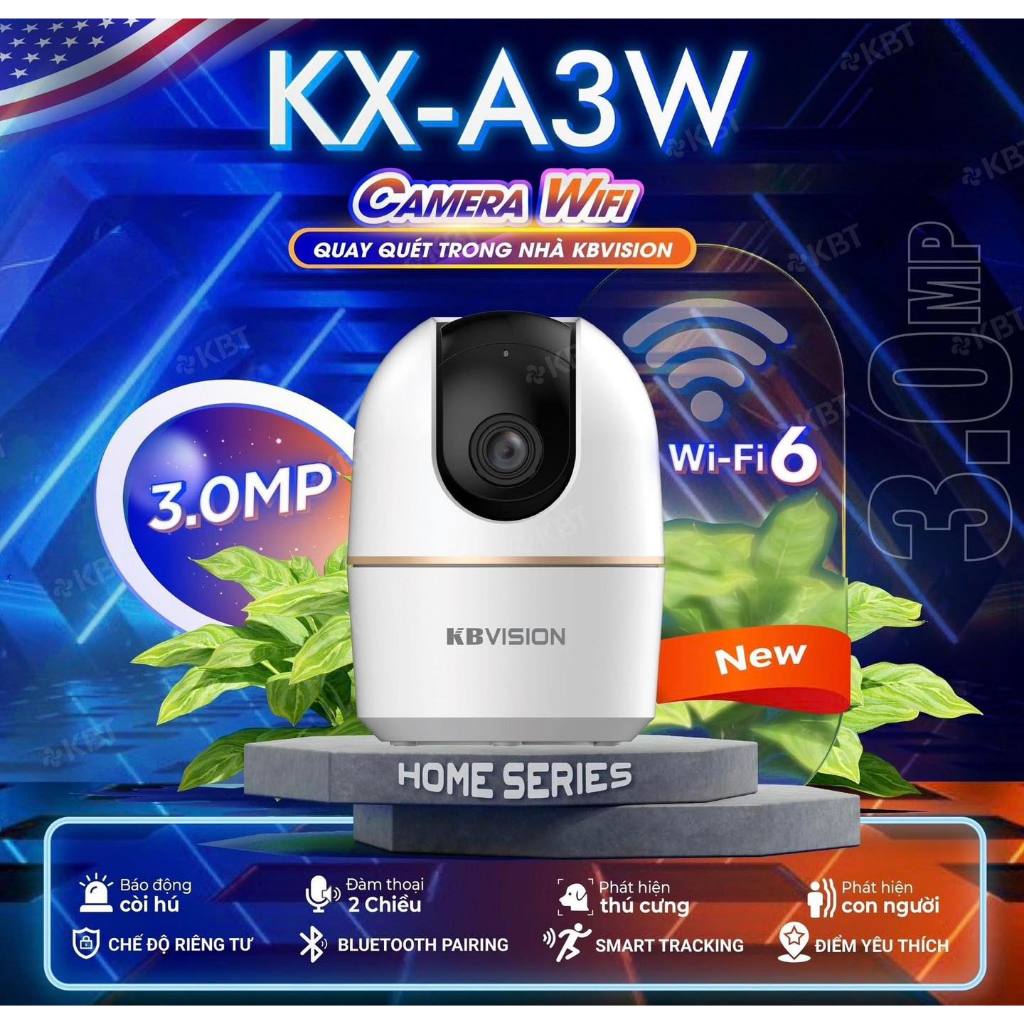 Camera Wifi KBVISION A3W 3MP | A5W 5MP - Xoay 360 Độ, Đàm Thoại 2 Chiều, Theo Dõi Chuyển Động 2