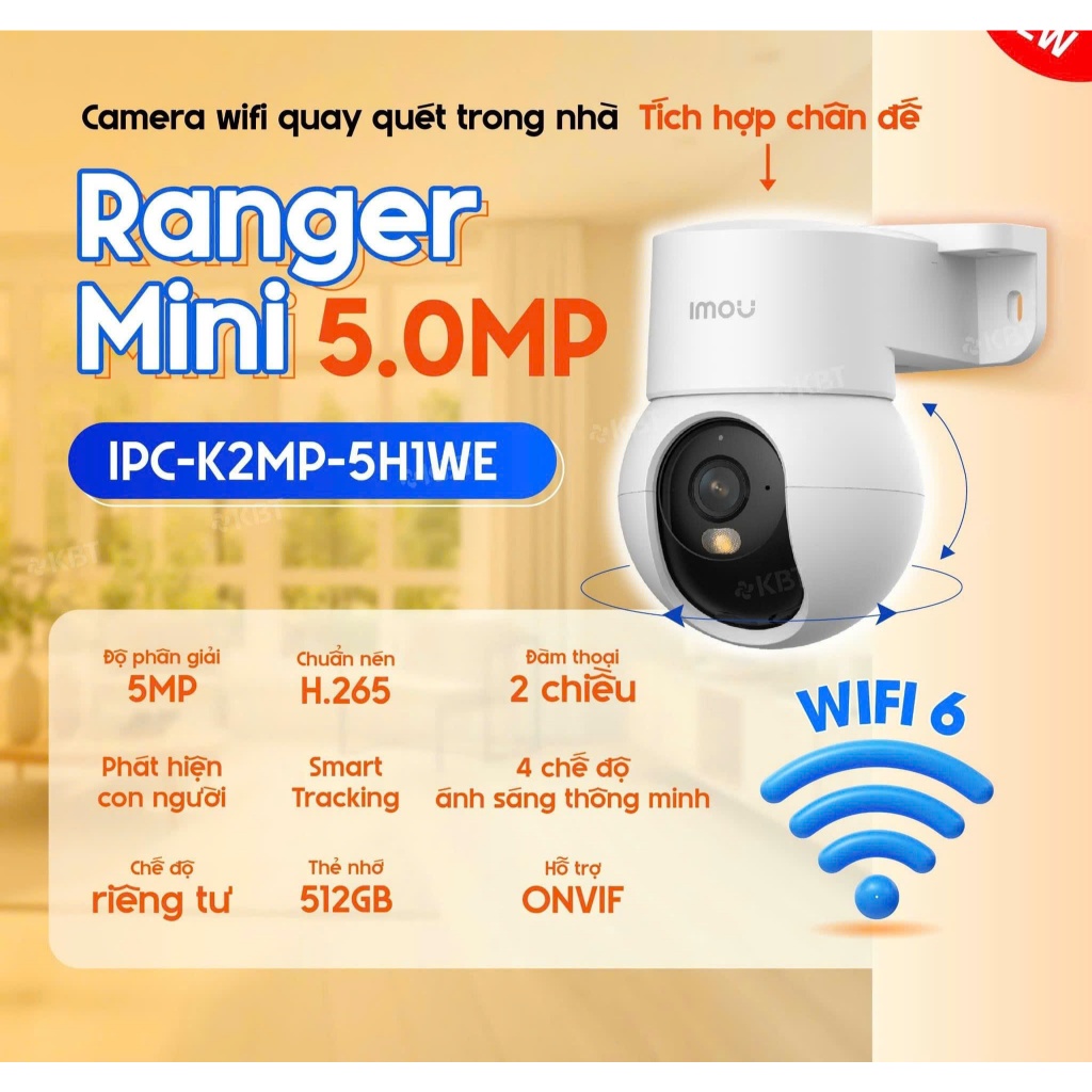 Camera Wifi IMOU Ranger 2 A32EP/A52P, Ranger 2 Pro, Ranger Mini K2MP 3MP/5MP, Xoay 360 độ, Đàm Thoại 7