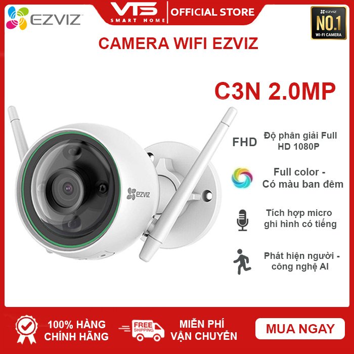 Camera WIFI EZVIZ C3N 2.0MP, CS-C3N-A0-3H2WFRL 1080P ngoài trời - Tích hợp Micro Thu Âm -  Full color 9