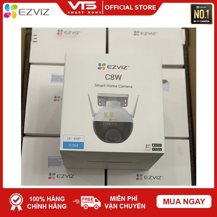 Camera WIFI EZVIZ C8W 4MP Xoay 360 Ngoài Trời EZVIZ, Đàm Thoại 2 Chiều - Màu Ban Đêm Thông Minh, Chính Hãng 24TH 5