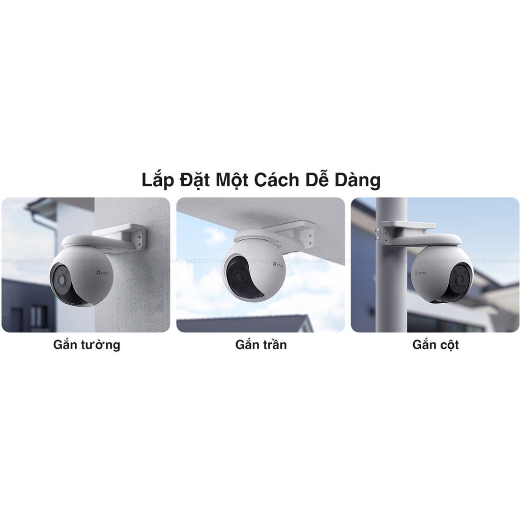 Camera WiFi EZVIZ H8 PRO 2K 3MP, Full Color, Xoay 360 độ, Đàm Thoại 2 Chiều, Phát Hiện Chuyển Động - VTS SmartHome 8