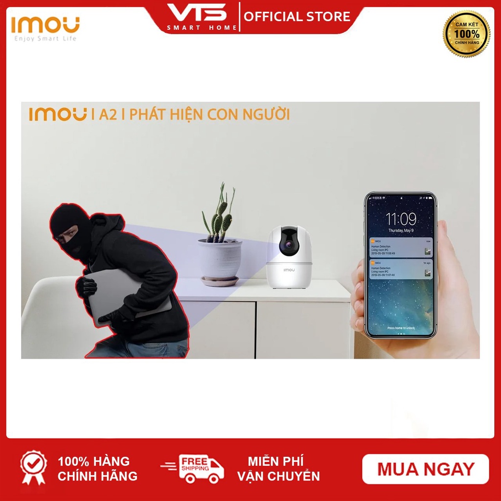 Camera WIFI IMOU A2 A22EP V3 2MP Full HD 1080P - Ranger 2 - Quay Quét 360 Độ - Đàm Thoại 2 Chiều - DIGI Smart VN 5