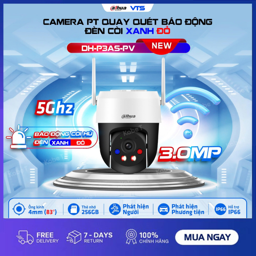 Camera Wifi DAHUA PICOO A2 DH-P3AS-PV 3MP/ DH-P5AS-PV 5MP Ngoài Trời, Xoay 360 Độ, Có Màu Ban Đêm, Đàm Thoại